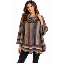 Women's Mountain Multi Cowl Neck Poncho (KN2246)