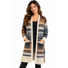Women's Cali mountain  ombre belt open front cardigan KN24718