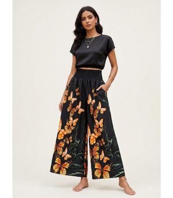 Rayon Butterfly Palazzo Pant  KTY525