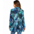 Multi Patch teal blue  polka burnout Knit open front Cardigan KV23352
