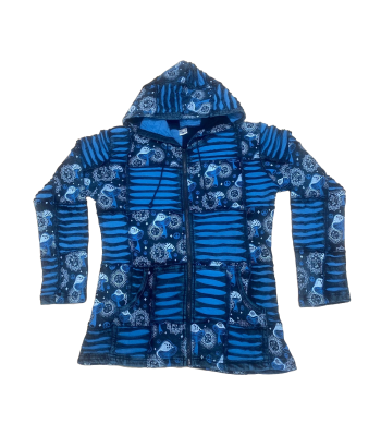Cotton Blue Razor Cut Mushroom Sun Moon Jacket LF126