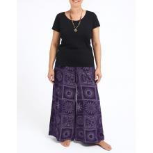 Cotton Artwork Purple Sun Moon Palazzo Pant LF129