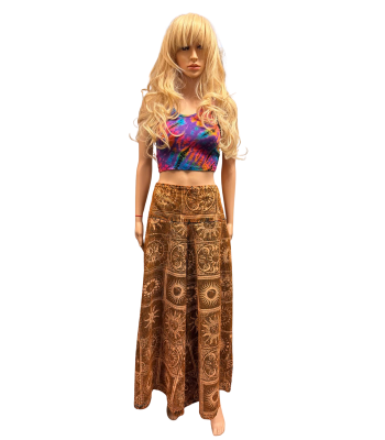 Cotton Golden Sun Moon Palazzo Pant LF136