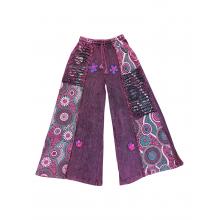 Cotton Razor Cut Crazy Artwork Palazzo Pant LF26353 Pink