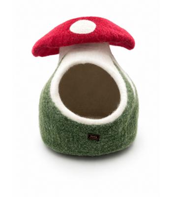 Felt Red Mushroom Umbrella Cat Cave LH07