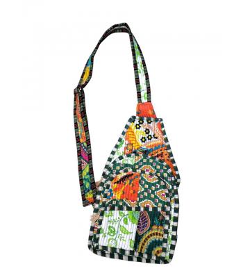 Cotton Kantha Stiches Quilted Crossbody Bag R25940