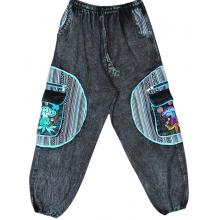 Cotton Stonewash Patchwork Embroidery Pant R26065