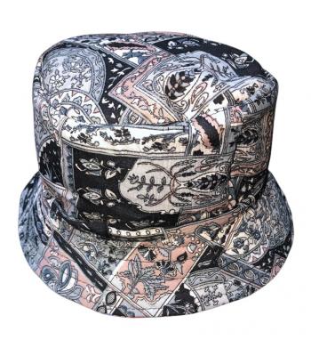 Cotton Multi Patchwork Quilted Kantha reversible Bucket Hat R26066