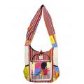 Cotton Multi Color Patchwork Kantha Two Pocket Festival Bag R26086
