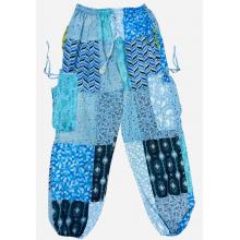 Cotton Blue Patchwork Cargo Free Style Yoga Pant R261106