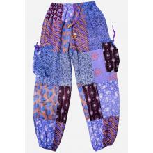 Cotton Multi Purple Patchwork Yoga Pant R261107