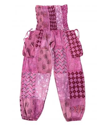 Cotton Multi Pink Patchwork Yoga Pant R261114