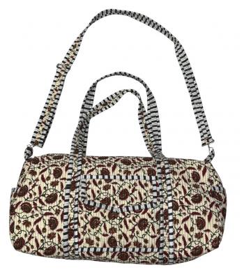 Cotton Quilted Floral Duffle Bag  R26428