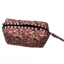 Cotton Quilted Purple Paisley Cosmetic Bag R26429