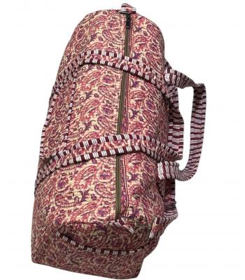 Cotton Quilted Floral Duffle Bag  R26435