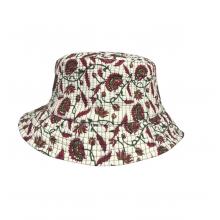Cotton Flower Embroidery Quilted Reversible Bucket Hat RIB26900