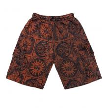 Cotton Brown Multi Sun Moon Short R26911