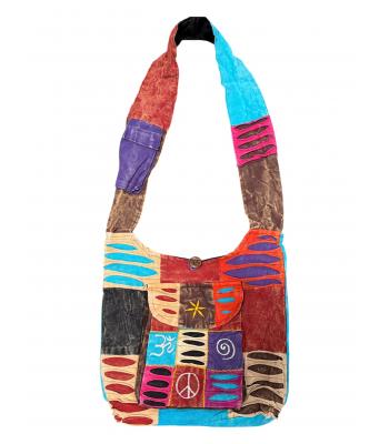 Cotton Patch Embroidered Pocket Peace Bag RIB1313