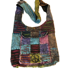 Cotton Patch Embroidered Pocket Peace Bag RIB1313