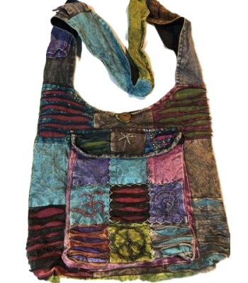 Cotton Patch Embroidered Pocket Peace Bag RIB1313