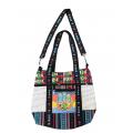 Cotton Multi Color Patchwork Hamsa Shopping Bag RIB25883