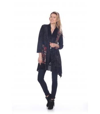 Velvet Black Long Cardigan  KS1978