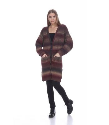 Women Button Up  Long Coat (KN16042) 