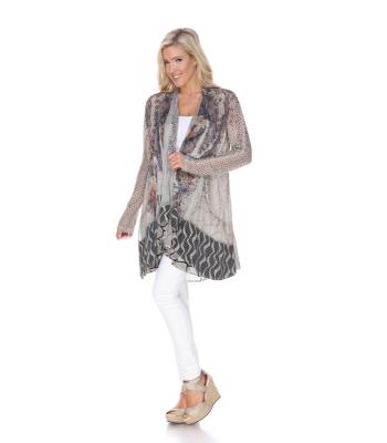 Open Front  Rose Cardigan  Plus Size (KS084C)