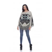 Women's Fringe Poncho KF2982