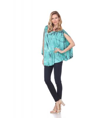 Women Tie Dye Cold Arms Poncho (KTP922GR) 
