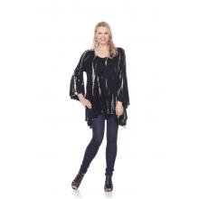 Women Tie Dye Black Tunic  KTP725