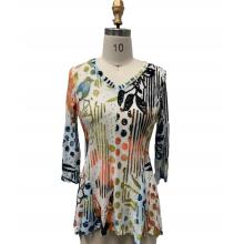 Women's 3/4 Flower Sleeve Top  KV201063