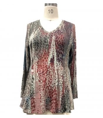 Panel V neck Top (KV7066 ) PREPACK 