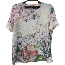 Women's Less Trim Round Neck Butterfly Top KZ2370