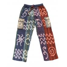 Cotton Patchwork Swirl Peace Pocket Yoga Trouser Wholesale (D192)