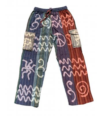 Cotton Patchwork Swirl Peace Pocket Yoga Trouser Wholesale (D192)