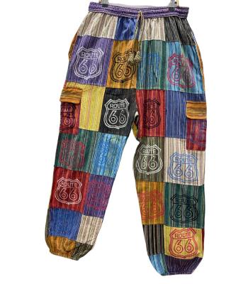 Cotton Patchwork  Route 66 Yoga Pant D1036 