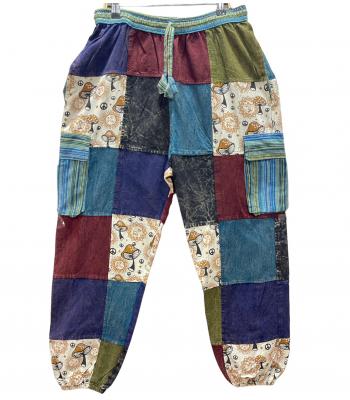 Cotton Patchwork Mushroom Yoga Pant D397 