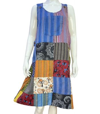 Cotton Patchwork Tunic Dress Wholesale (D399)