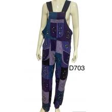 Cotton Multi Patch Purple Block Hand Brush Overall D703
