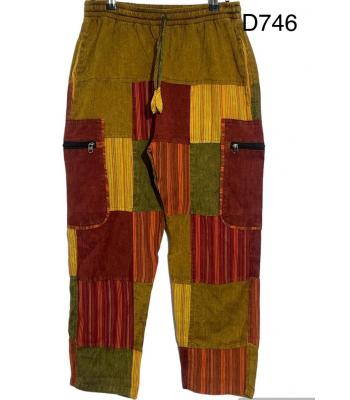 Cotton Patchwork Zip Pocket  Mountain Pant D746
