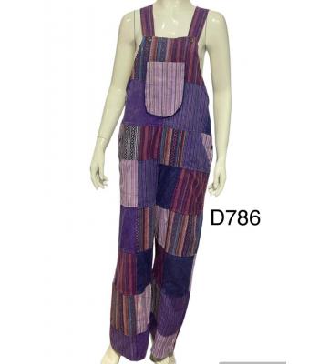 Cotton Boho Hand Brush Patchwork Overall D786
