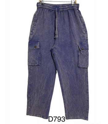 Cotton Wash Cargo Pocket Denim Pant D793
