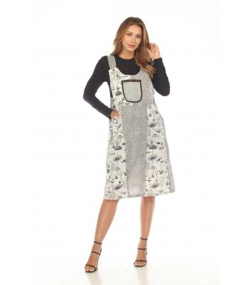 Cotton Multi Patch Mushroom Overall Dress D918 