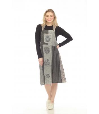 Cotton Multi patch Grey Jumpsuit  Dress D933