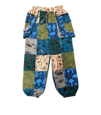 Cotton  Patchwork  Mushroom Cargo Box  Pant DT101