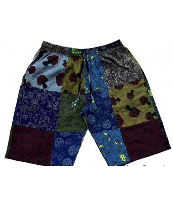 Cotton Multi Print Patchwork Mushroom Short (DT46)
