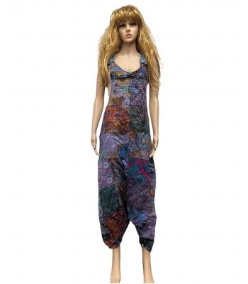 Cotton Multi Print Bohemian Harem  Overall Jumpsuit HF08