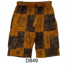 Cotton Multi Block Print Mountain Half Pant D849