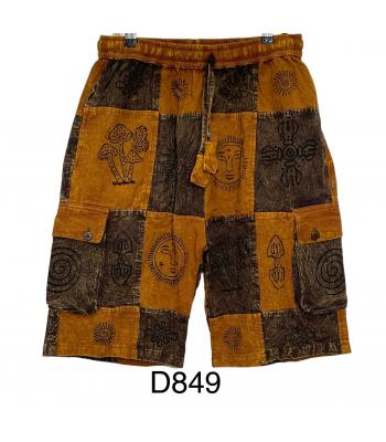 Cotton Multi Block Print Mountain Half Pant D849 
